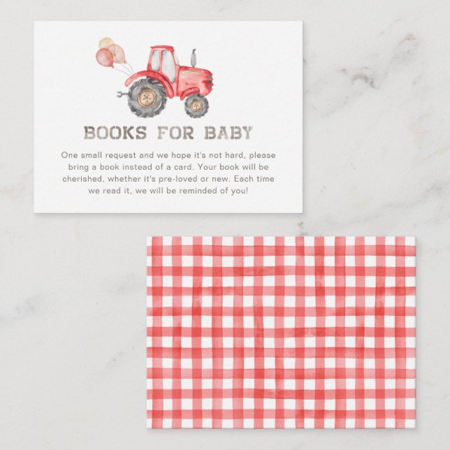 Red Tractor Books For Baby Cards (Front/Back)