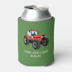 Red Tractor Bridal Wedding Engagement Shower Party Can Cooler