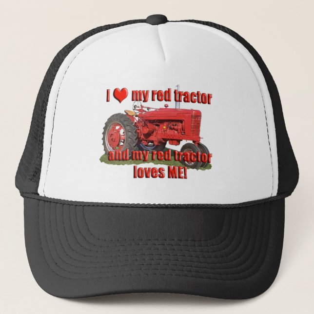red_tractor_love trucker hat (Front)