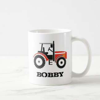Red Tractor Mug With Name