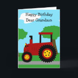 Red Tractor Personalised Grandson Birthday Card<br><div class="desc">Greeting card red tractor design grandson birthday card. Customise this birthday card with any text then have it printed and sent to you or instantly download it to your mobile device. Should you require any help with customising then contact us through the link on this page. Tractor design personalised grandson...</div>