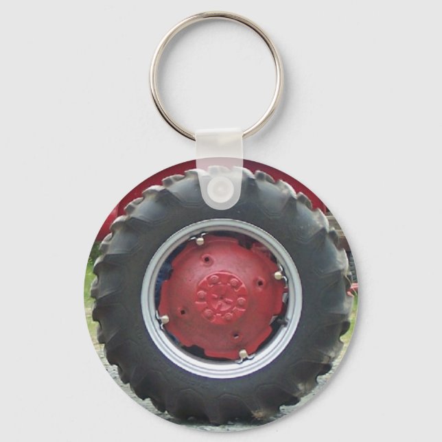 Red tractor Tire Key Ring (Front)