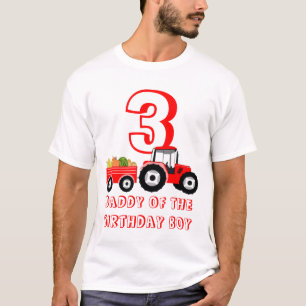  Red Tractor Truck Farm Produce Daddy Birthday Boy T-Shirt