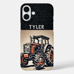 Red Tractor Vintage Cool Name Equipment Farm iPhone 16 Plus Case
