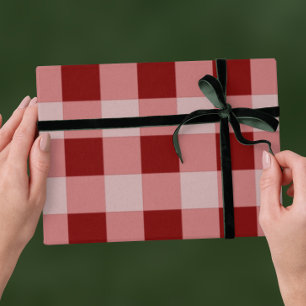 Red Traditional Christmas - Plaid Stripe Wrapping Paper