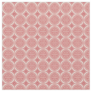 Red Traditional Geometric Chinese Pattern Fabric