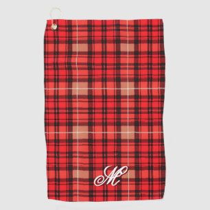 Red Traditional Plaid Tartan Trendy Collection Golf Towel