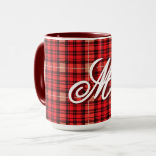 Red Traditional Plaid Tartan Trendy Collection Mug