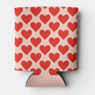 Red, traditional Valentine's day heart Can Cooler