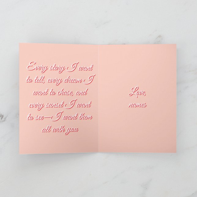Red, traditional Valentine's day heart Card (Inside)