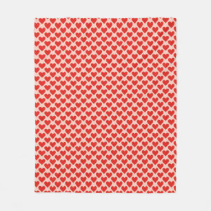Red, traditional Valentine's day heart Fleece Blanket
