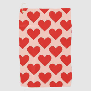 Red, traditional Valentine's day heart Golf Towel