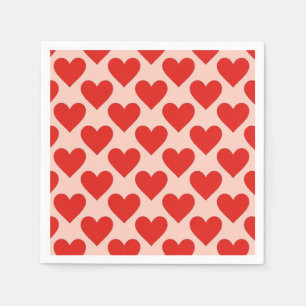 Red, traditional Valentine's day heart Napkin