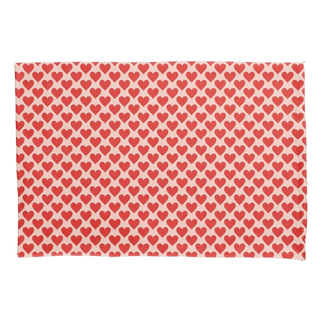 Red, traditional Valentine's day heart Pillowcase (Front)