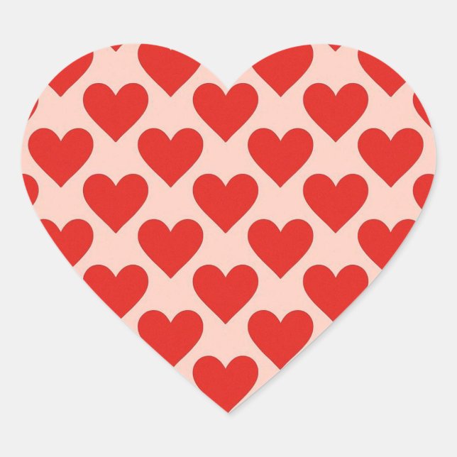 Red, traditional Valentine's day heart Sticker (Front)