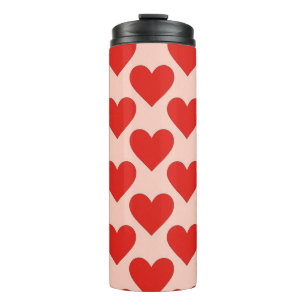 Red, traditional Valentine's day heart Thermal Tumbler