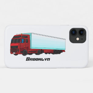 Red trailer truck illustration Case-Mate iPhone case
