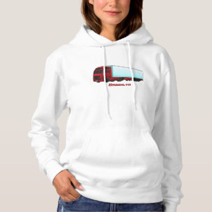 Red trailer truck illustration hoodie