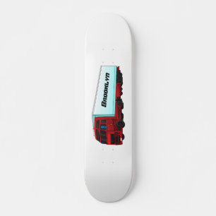 Red trailer truck illustration skateboard