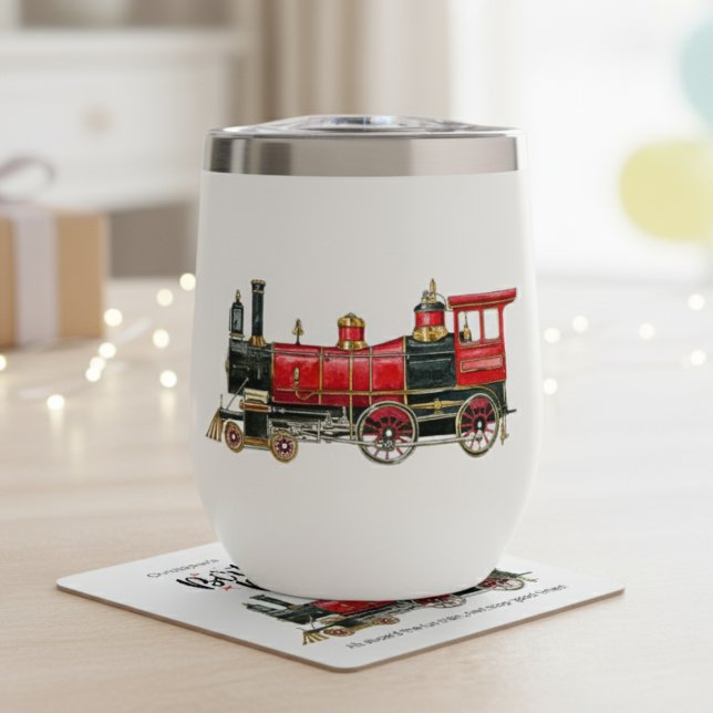 Red Train 11 oz Stainless Steel Tumbler  (Red Train 11 oz Stainless Steel Tumbler)