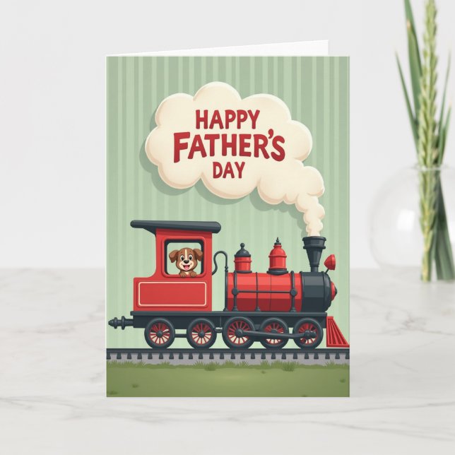 Red Train Fathers Day Moment Card (Front)