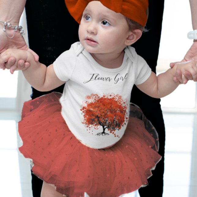 Red Tree Flower Girl Wedding Party T-Shirts (Creator Uploaded)