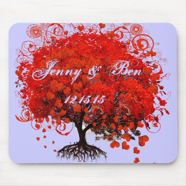 Red Tree Wedding T-Shirts, Gifts, Stickers & Favou Mouse Pad (Front)