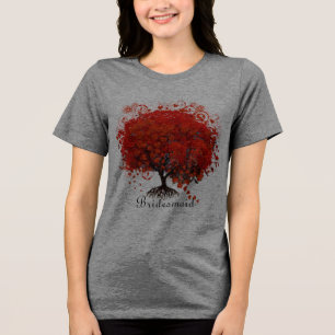 Red Tree Wedding T-Shirts, Gifts, Stickers & Favou Tri-Blend Shirt
