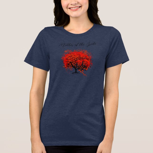 Red Tree Wedding T-Shirts, Gifts, Stickers & Favou Tri-Blend Shirt (Front)