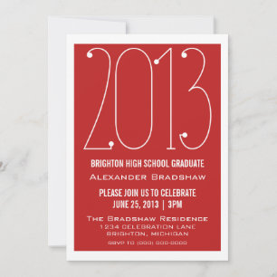 Red Trendy 2013 Graduation Invitation