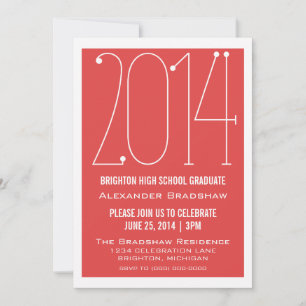 Red Trendy 2014 Graduation Invitation