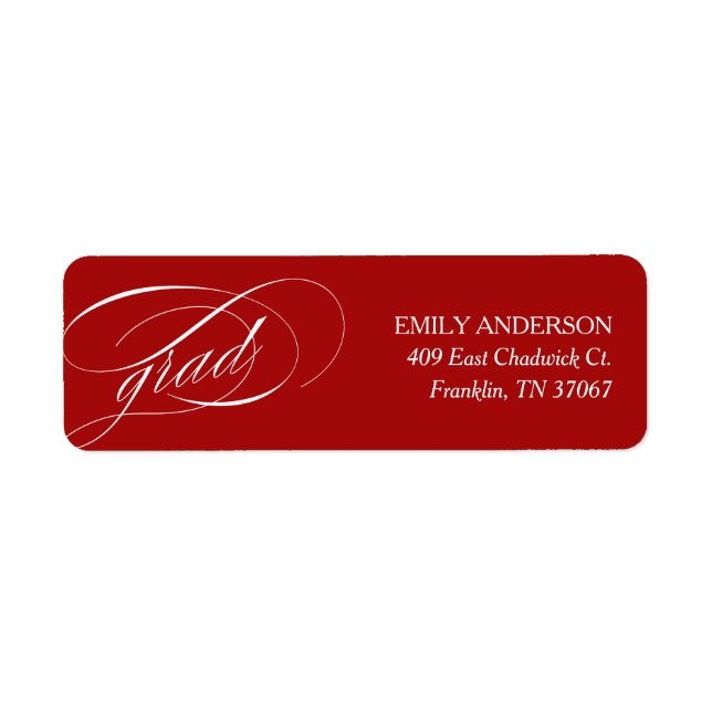 Red Trendy Calligraphy Graduation Address (Front)