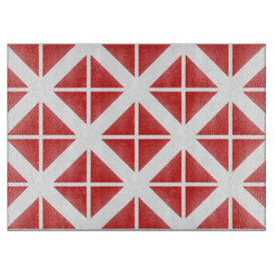 Red Trendy Triangle Pattern Cutting Board