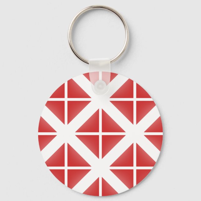 Red Trendy Triangle Pattern Key Ring (Front)