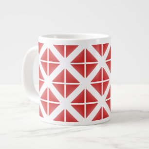 Red Trendy Triangle Pattern Large Coffee Mug