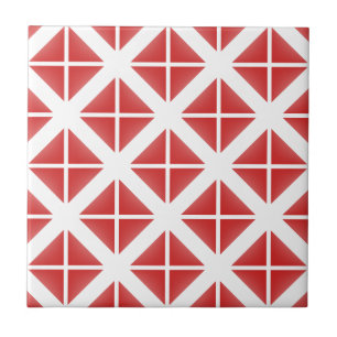 Red Trendy Triangle Pattern Tile