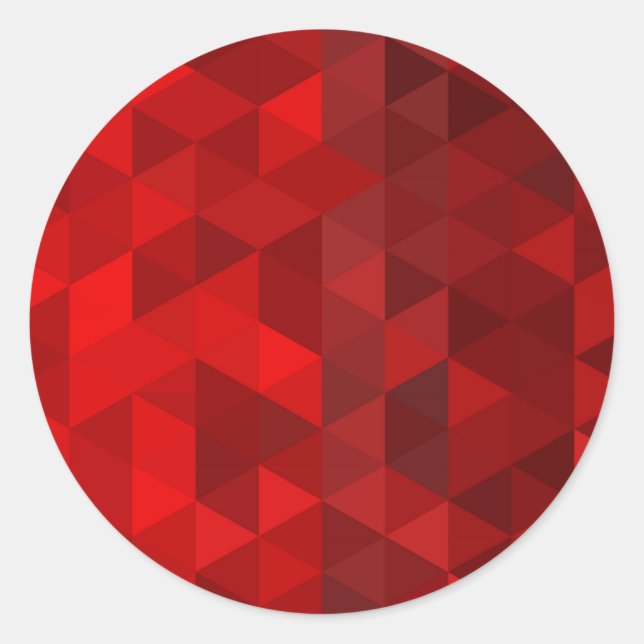 red triangle background abstract pattern low poly  classic round sticker (Front)