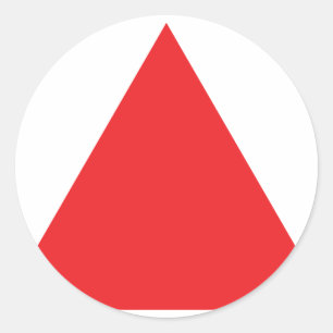 red triangle icon classic round sticker