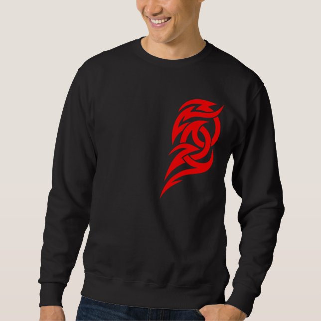 Red Tribal 2 Piece Chest Design 6 Sweatshirt (Front)