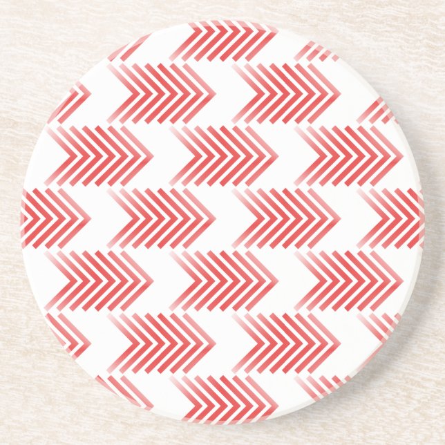 Red Tribal Arrow Pattern Coaster (Front)