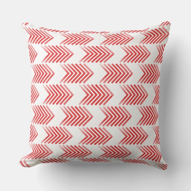 Red Tribal Arrow Pattern Cushion (Front)