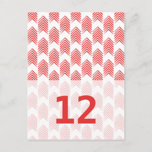 Red Tribal Arrows Table Number Postcard