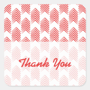 Red Tribal Arrows Thank You Stickers