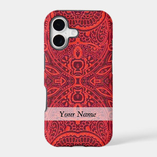 Red tribal damask pattern