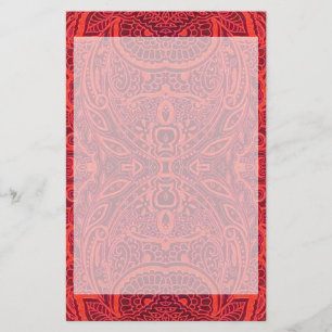 Red tribal damask pattern
