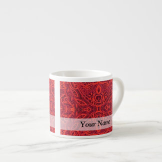Red tribal damask pattern espresso cup