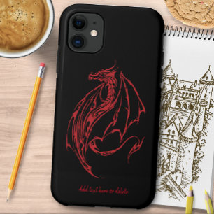 Red Tribal Dragon Black Case-Mate iPhone Case