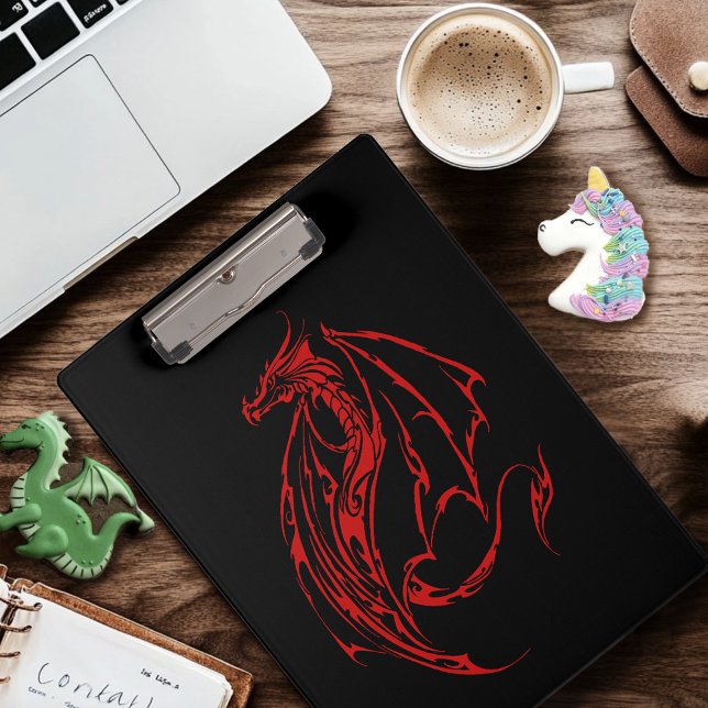 Red Tribal Dragon Black Clipboard (Creator Uploaded)