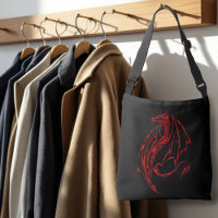 Red Tribal Dragon Black