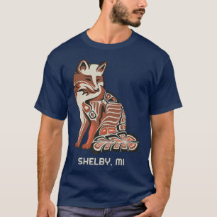 Red Tribal Fo Shelby Native American Artwork Style T-Shirt